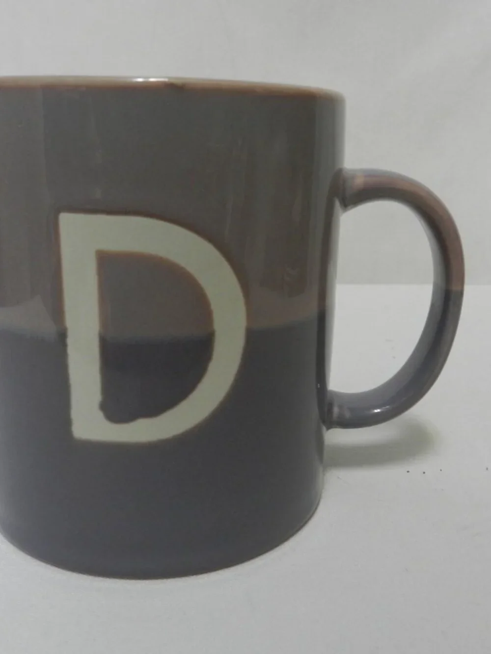 Sur La Table Color Block Monogram D Mug Cup 15oz purple dish micro safe NEW NWT
